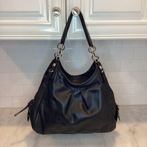 Coach Maggie Mia Black Leather Hobo Shoulder Bag